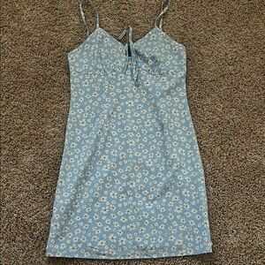 Floral Blue Spaghetti Strap Dress